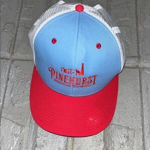 Pinehurst Brewing Hat Cap Carolina Blue & Red Mesh Snapback Golf Heaven w/mark